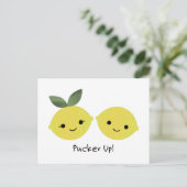 Cute Kawaii Lemons Feestdagenkaart (Staand voorkant)