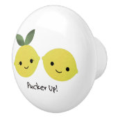 Cute Kawaii Lemons Keramische Knop (Rechts)