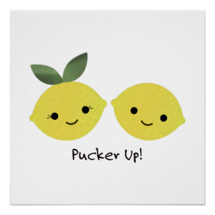 Cute Kawaii Lemons Perfect Poster