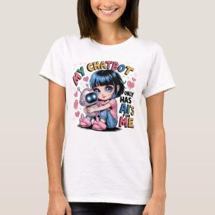 Cute Kawaii Liefde Mijn Chatbot Heeft Alleen Ai's T-shirt