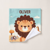 Cute Kawaii Lion et amis Personnalisé (Gant de toilette)