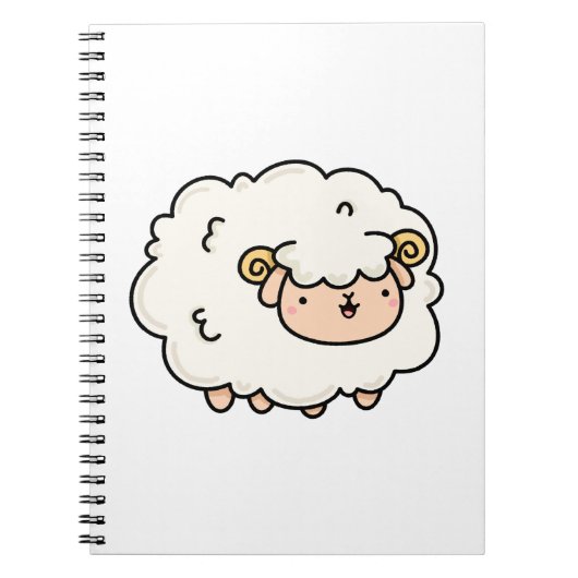 Cute Kawaii Little Lamb Notitieboek (Voorkant)