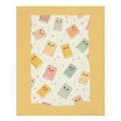 Cute Kawaii Livres Glossy Poster (Devant)