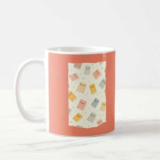Cute Kawaii Livres Mug (Gauche)