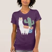 Cute Kawaii Llama en Cactus Illustration