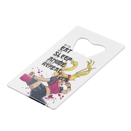 Cute Kawaii Manga Gift - Anime Manga Baka Otaku Ka Kredietkaart Flessenopener (Achterkant Gekanteld)