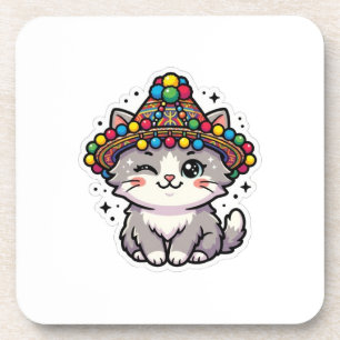 Cute Kawaii Marokkaanse Amazigh Kat Geweven Hoed S Bier Onderzetter