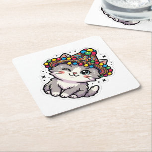 Cute Kawaii Marokkaanse Amazigh Kat Geweven Hoed S Kartonnen Onderzetters