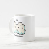 Cute Kawaii Marshmallow Couble Coffee Mok (Voorkant links)