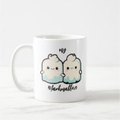 Cute Kawaii Marshmallow Couble Coffee Mok (Links)