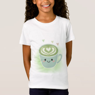 Cute Kawaii Matcha Latte Hart Kinder T-shirt