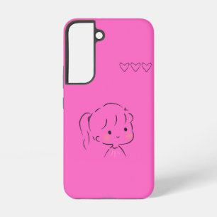 Cute Kawaii Meisje Samsung S22 Hoesje – Pastel Ani Samsung Galaxy Hoesje