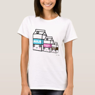 Cute Kawaii Milk Trio Sweet Dairy Japan Yum Foodie T-shirt