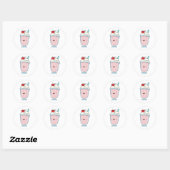 Cute Kawaii Milkshake Ronde Sticker (Vel)