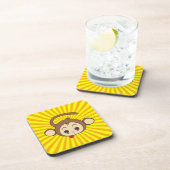 Cute Kawaii Monkey Illustration Bier Onderzetter (Rechterzijde)