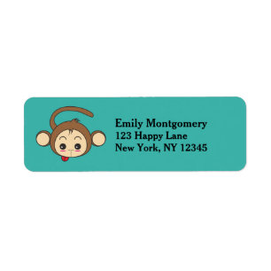 Cute Kawaii Monkey Illustration Etiket