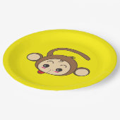 Cute Kawaii Monkey Illustration Papieren Bordje (Gekanteld)