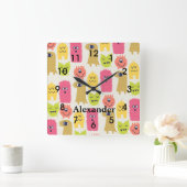 Cute Kawaii Monsters Horloge murale de la pépinièr (Maison)