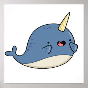 Cute Kawaii Narwhal Poster