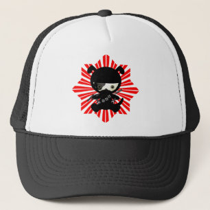 Cute Kawaii Ninja Puppy Dog op Red Trucker Pet