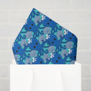 Cute Kawaii Octopus & Seashell Cadeau Tissue Papie Tissuepapier
