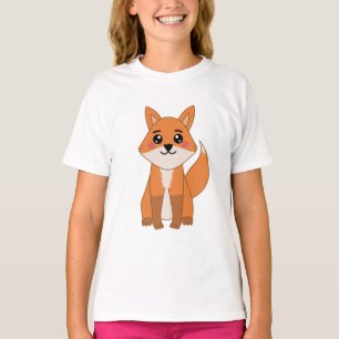 Cute Kawaii Oranje Fox Illustratie T-shirt