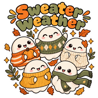 Cute Kawaii Oranje Geest Herfst Brei Trui