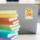 Cute Kawaii Oranje Kat Cartoon Grappige Spreuk Sticker