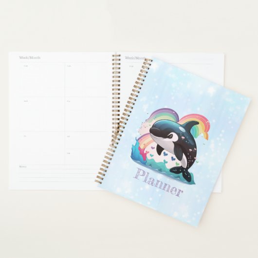 Cute Kawaii Orca Killer Whale Rainbows Papillons (Devant avec enveloppe)