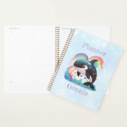 Cute Kawaii Orca Killer Whale Rainbows Papillons (Devant avec enveloppe)