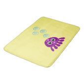 Cute Kawaii Paarse Jellyfish with Blue Bubbles Badmat (Gekanteld)