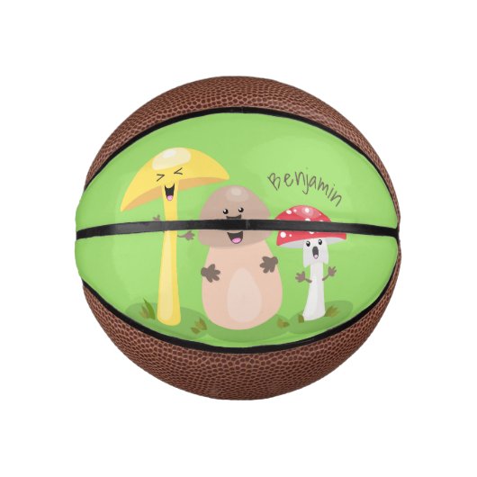 Cute kawaii paddenstoel basketbal (Voorkant)