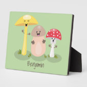 Cute kawaii paddenstoel fotoplaat (Zijkant)