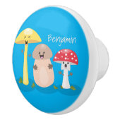 Cute kawaii paddenstoel keramische knop (Rechts)