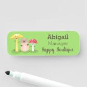 Cute kawaii paddenstoel naamplaatje (In situ)