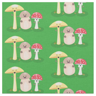 Cute kawaii paddenstoel stof