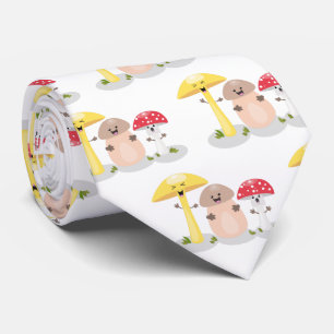 Cute kawaii paddenstoel stropdas
