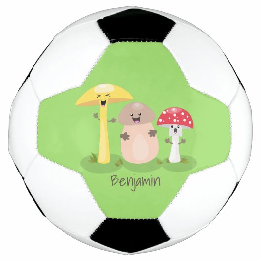 Cute kawaii paddenstoel voetbal (Voorkant)