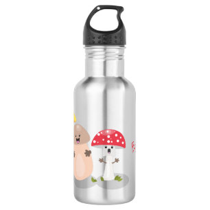 Cute kawaii paddenstoel waterfles