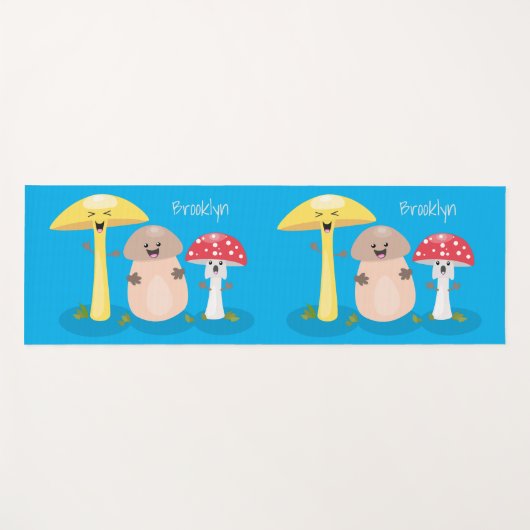 Cute kawaii paddenstoel yogamat (Voorkant (horizontaal))