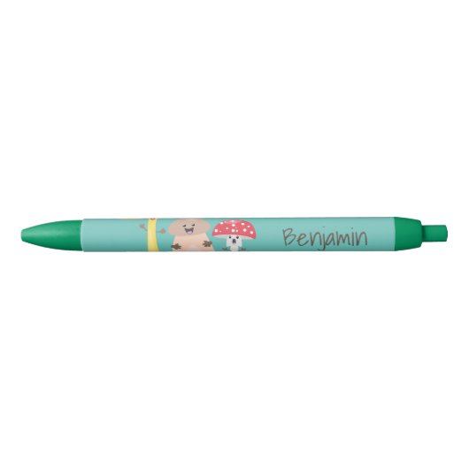 Cute kawaii paddenstoel zwarte inkt pen (Voorkant)