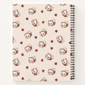 Cute Kawaii Panda Beige Pattern Personalized Notitieboek (Achterkant)