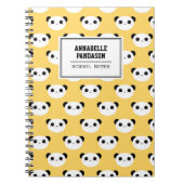 Cute Kawaii Panda Face Pattern Personalized Notitieboek (Voorkant)