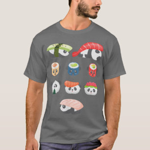 Cute Kawaii Panda Hug Sushi Lover T-shirt