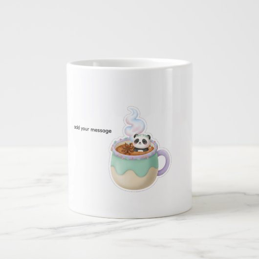Cute Kawaii Panda in Tea Mug Illustration (Devant)