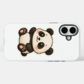 Cute Kawaii Panda iPhone 16 Plus Coque (Verso (horizontal))