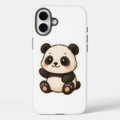 Cute Kawaii Panda iPhone 16 Plus Coque (Verso)