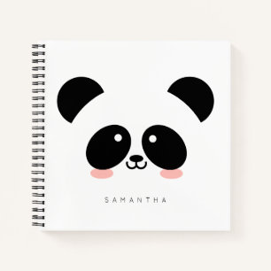 Cute Kawaii Panda   Jouw namen toevoegen Notitieboek