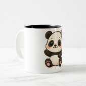 Cute Kawaii Panda Mug - adorable animal de dessin (Devant gauche)