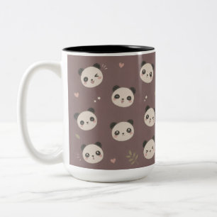 Cute Kawaii Panda Patroon Mok – Handgetekende Kleu